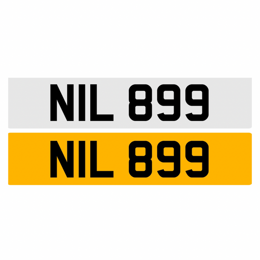 NIL899 - 3x3 Dateless Registration Plate