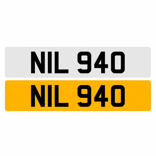 NIL940 - 3x3 Dateless Registration Plate