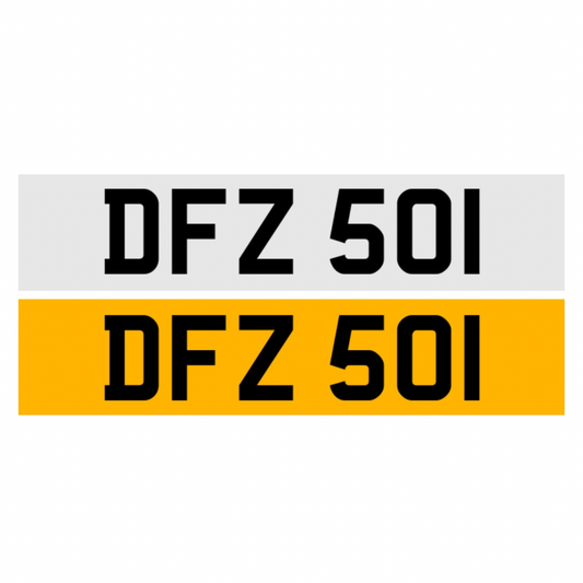 DFZ501 - 3x3 Dateless Registration Plate