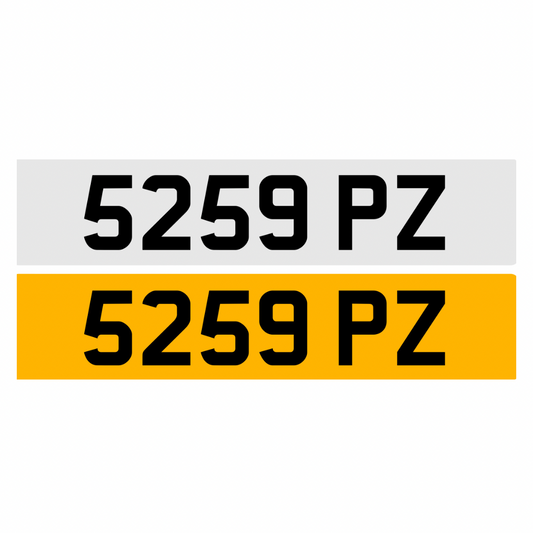 5259PZ - 4x2 Dateless Registration Plate