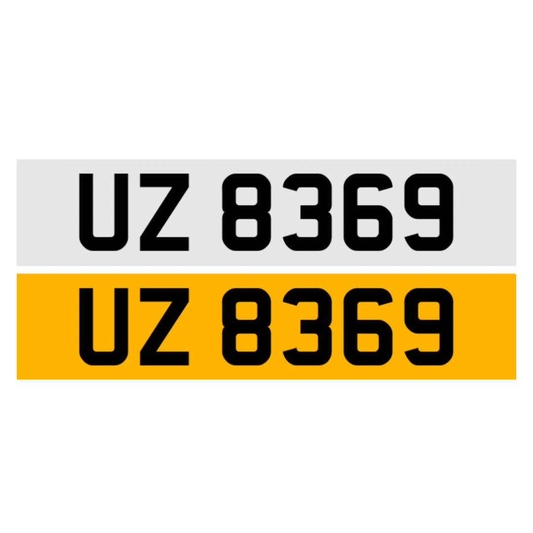 UZ8369 - 2x4 Dateless Registration Plate