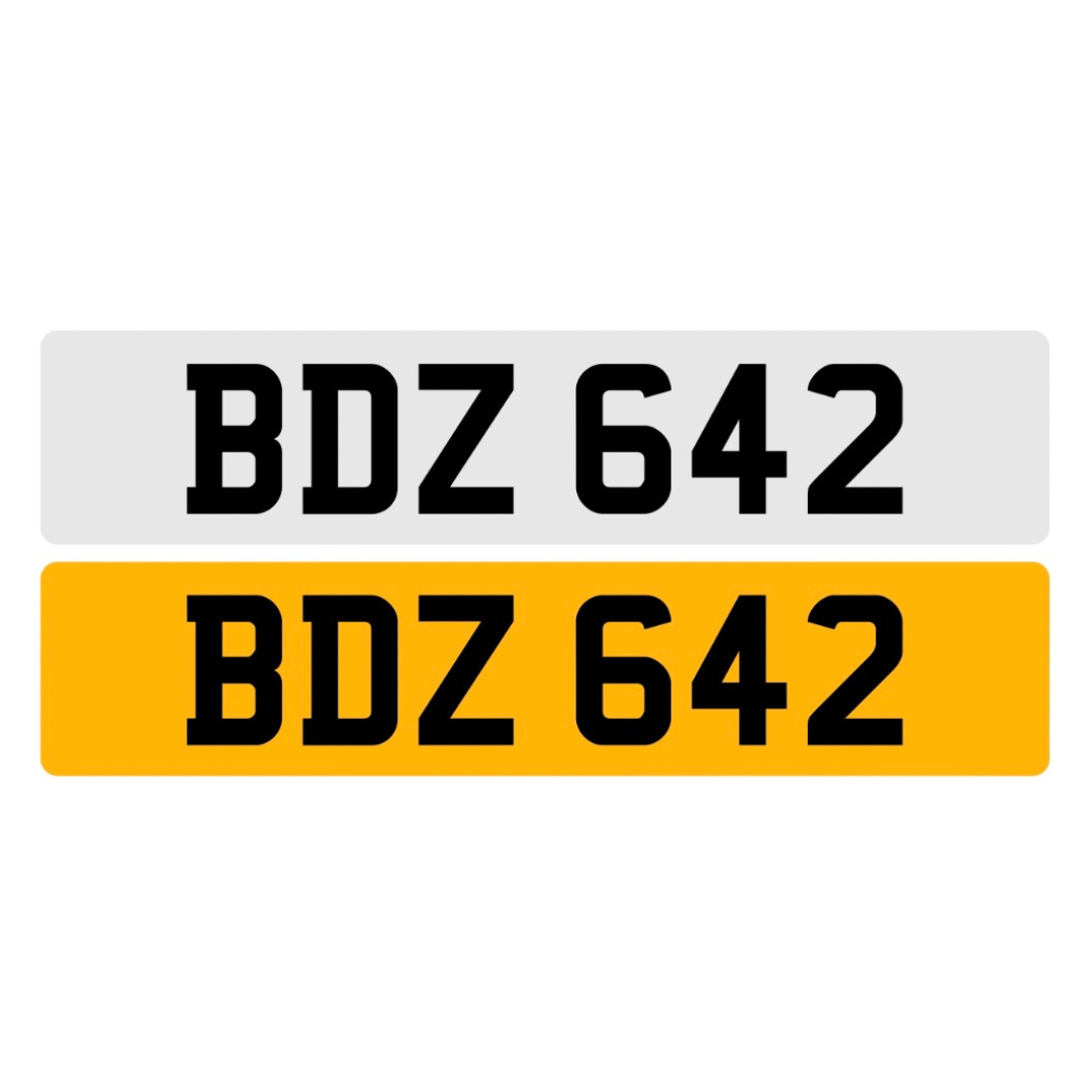 BDZ642 - 3x3 Dateless Registration Plate