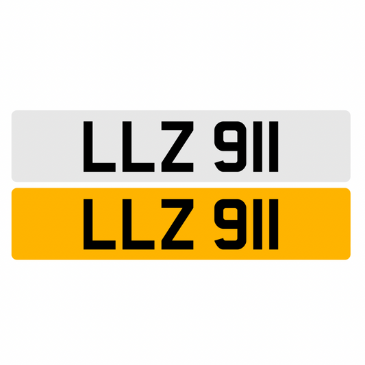LLZ911 - 3x3 Dateless Registration Plate