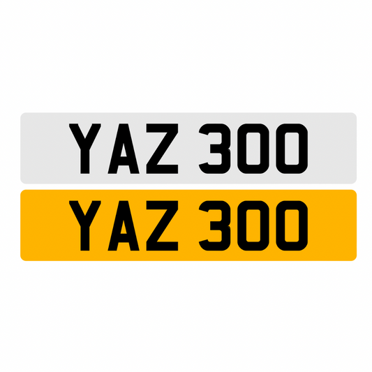 YAZ300 - 3x3 Dateless Registration Plate