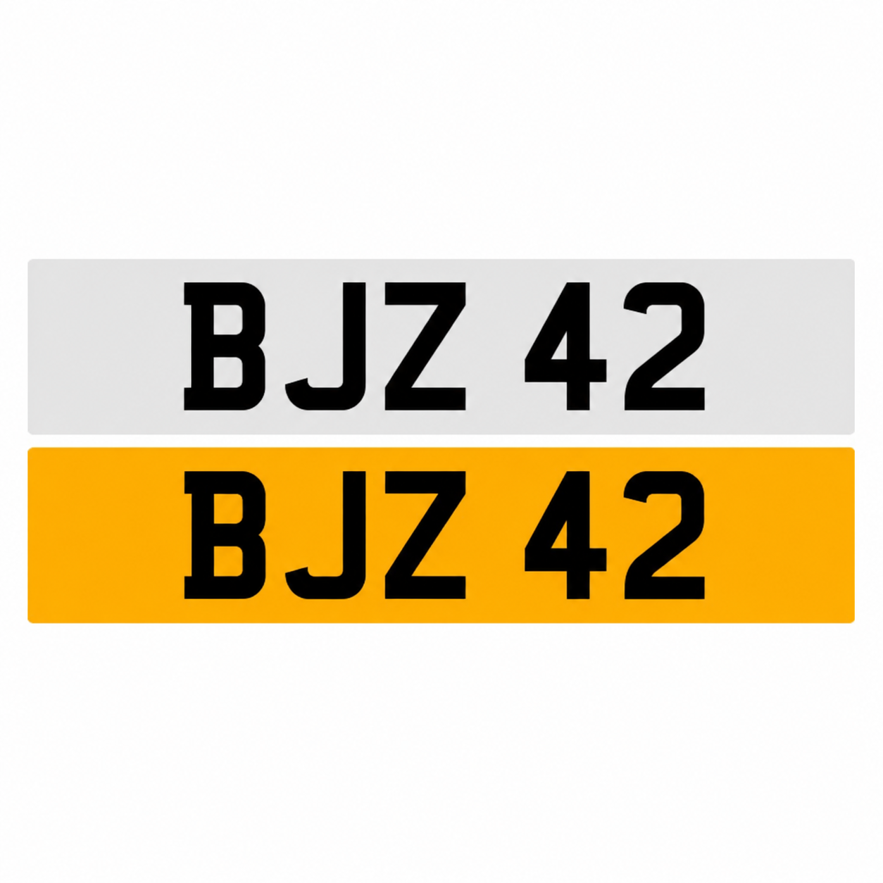 BJZ42 - 3x2 Dateless Registration Plate