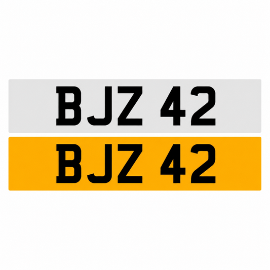BJZ42 - 3x2 Dateless Registration Plate