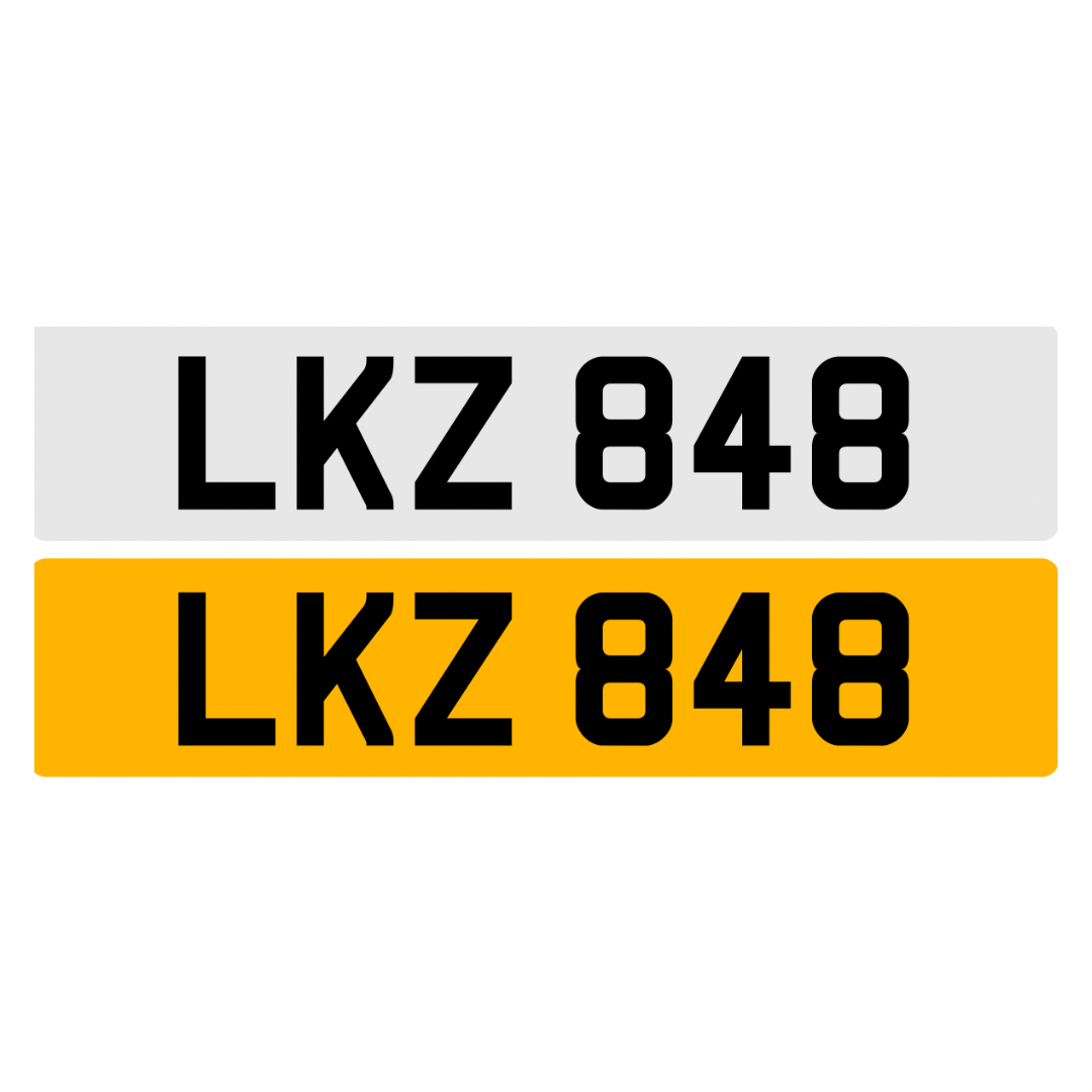 LKZ848 - 3x3 Dateless Registration Plate