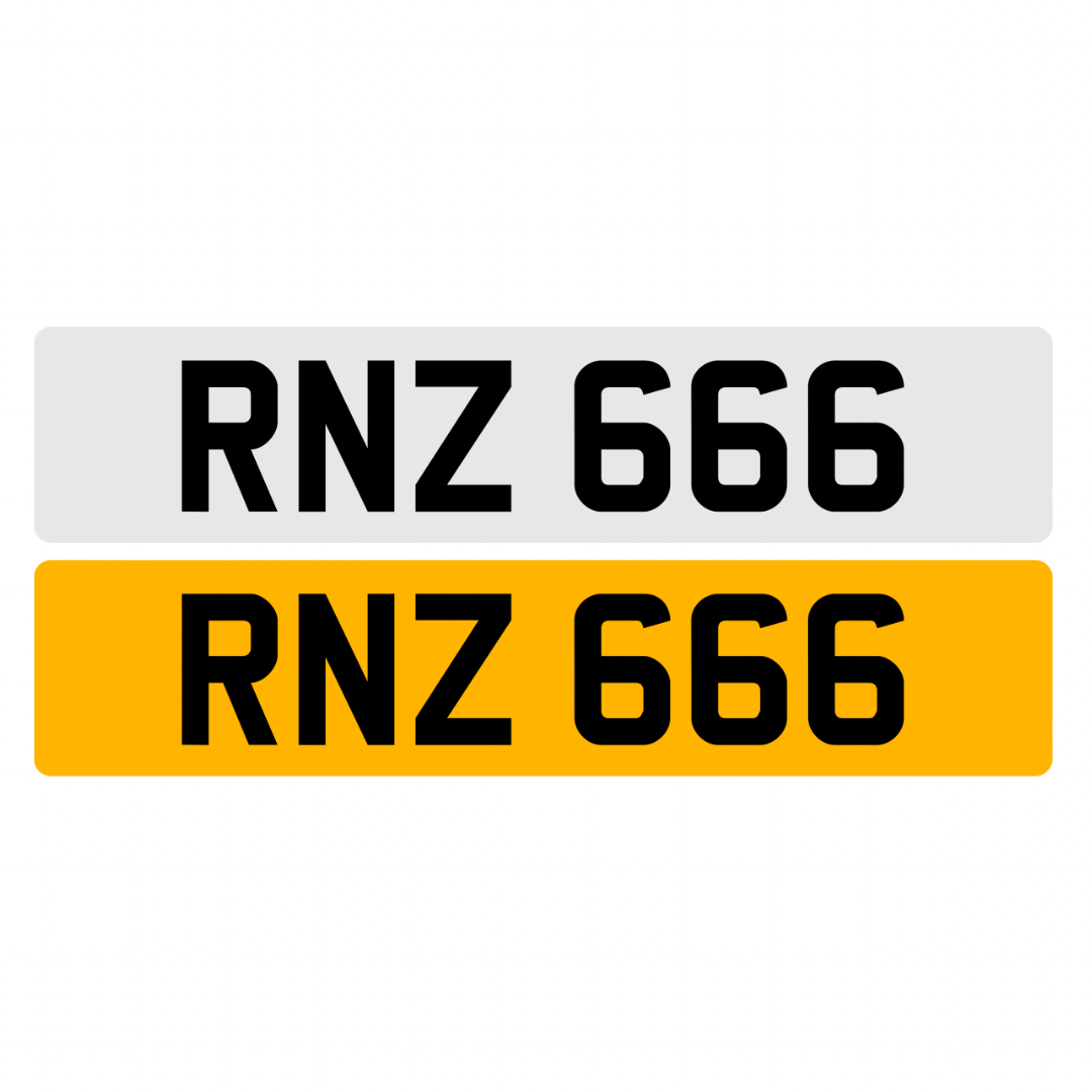 RNZ666 - 3x3 Dateless Registration Plate