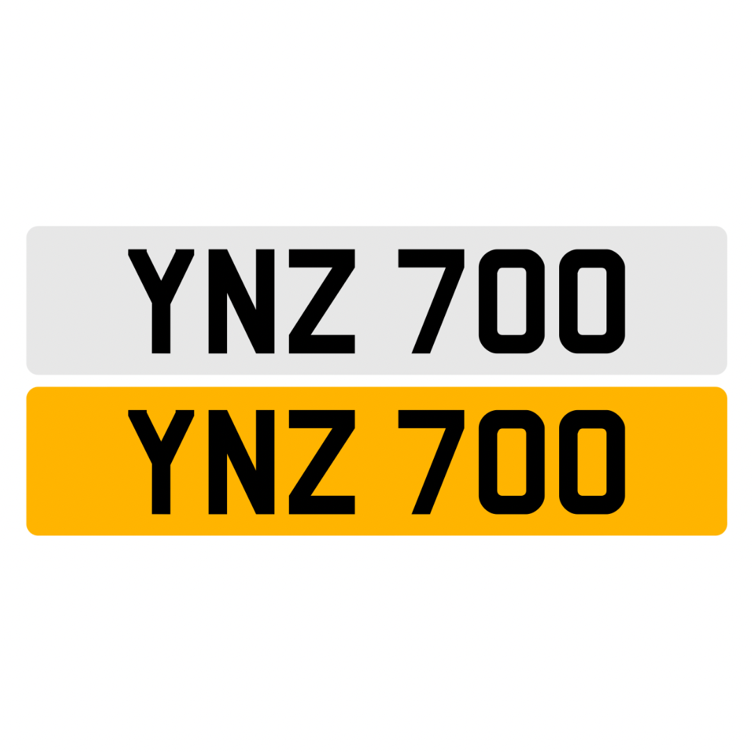 YNZ700 - 3x3 Dateless Registration Plate