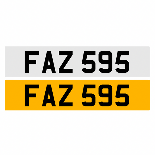 FAZ595 - 3x3 Dateless Registration Plate