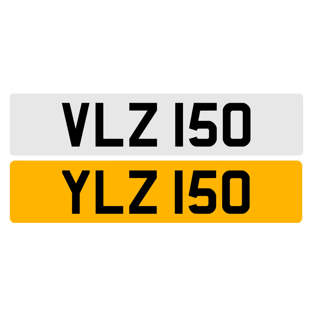 VLZ150 & YLZ150 (Pair) - 3x3 Dateless Registration Plates