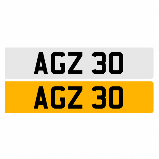 AGZ30 - 3x2 Dateless Registration Plate