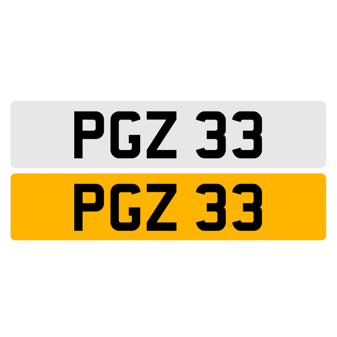 PGZ33 - 3x2 Dateless Registration Plate