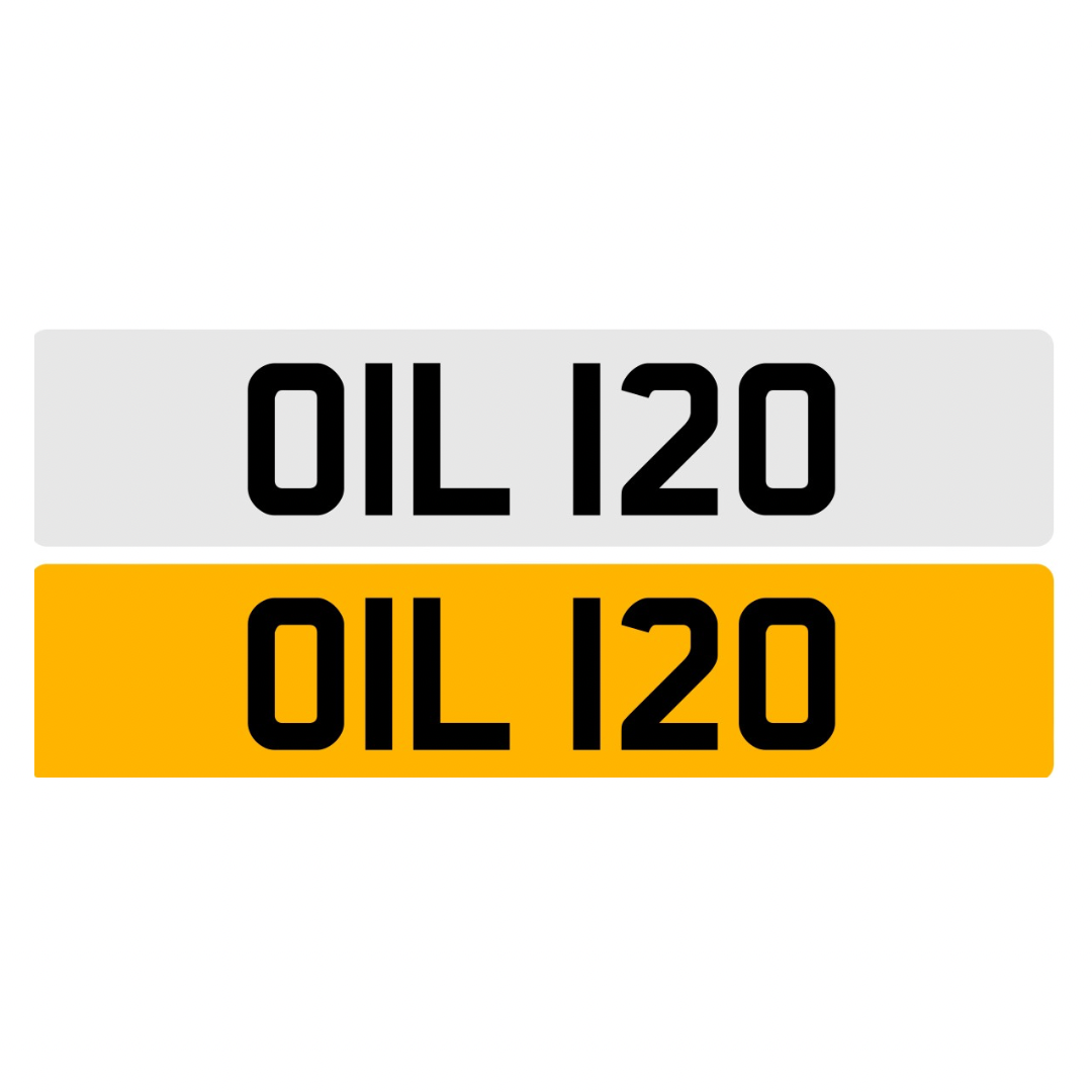 OIL120 - 3x3 Dateless Registration Plate