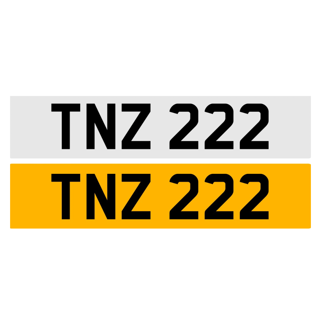 TNZ222 - 3x3 Dateless Registration Plate