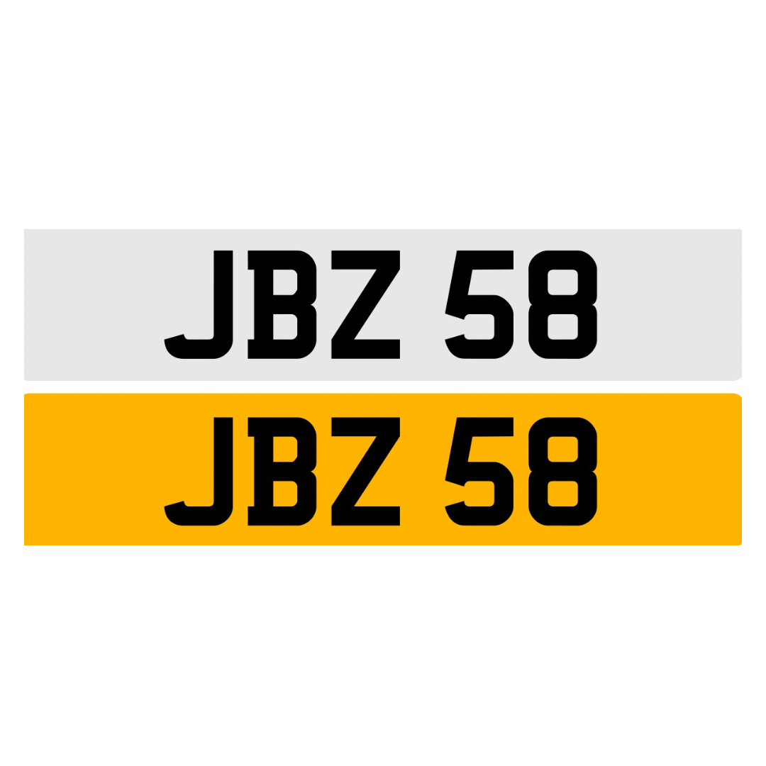 JBZ58 - 3x2 Dateless Registration Plate