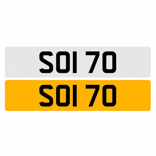 SOI70 - 3x2 Dateless Registration Plate