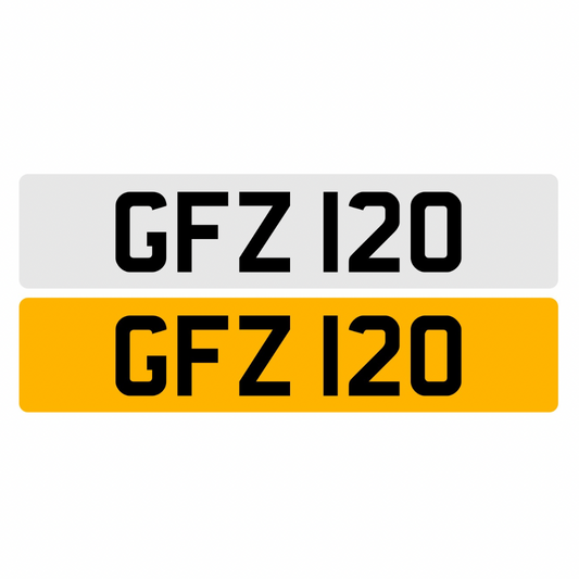 GFZ120 - 3x3 Dateless Registration Plate