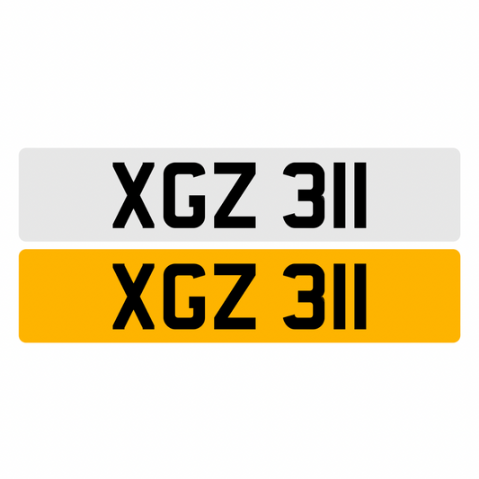 XGZ311 - 3x3 Dateless Registration Plate