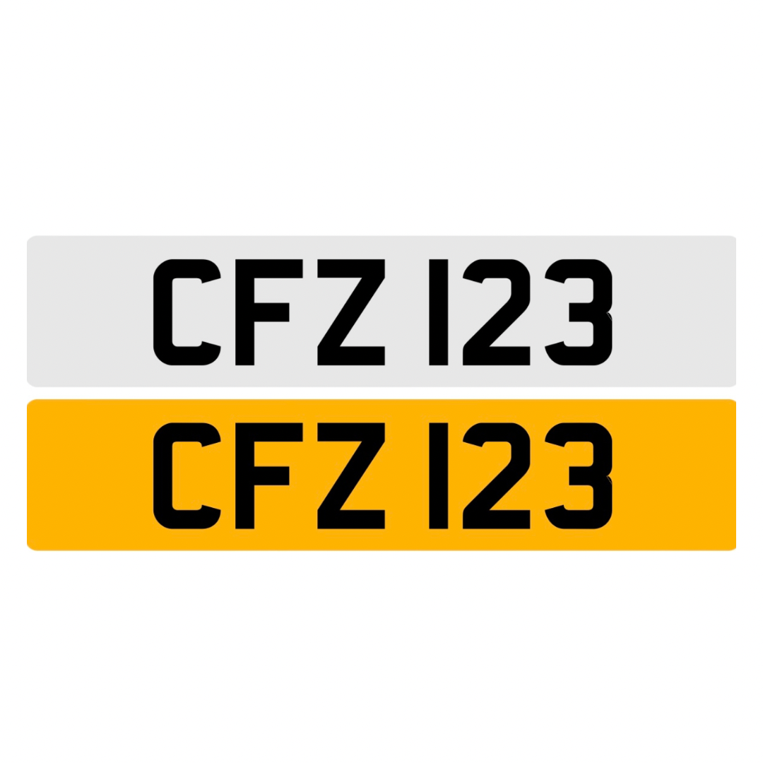 CFZ123 - 3x3 Dateless Registration Plate