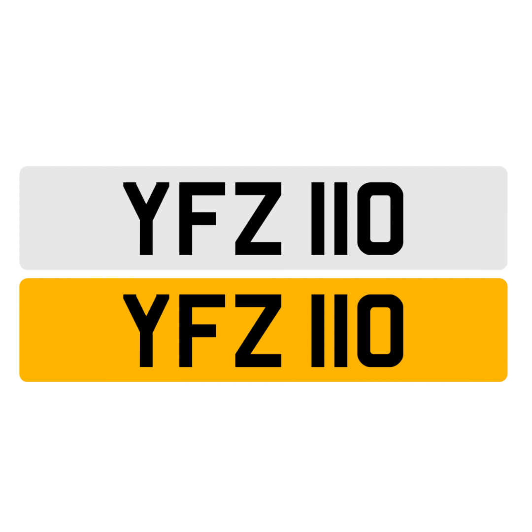 YFZ110 - 3x3 Dateless Registration Plate