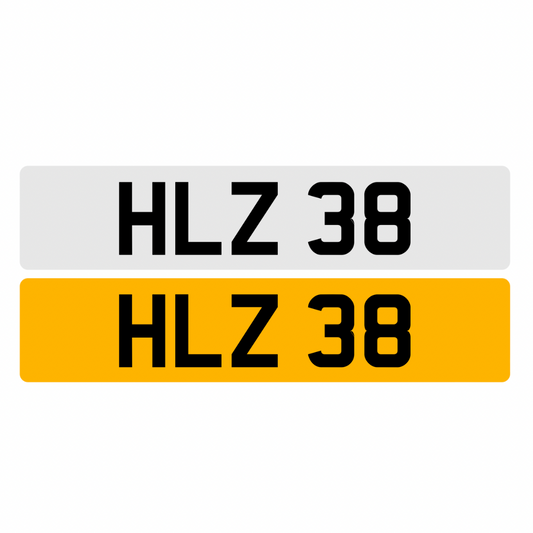 HLZ38 - 3x2 Dateless Registration Plate