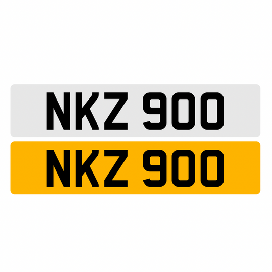 NKZ900 - 3x3 Dateless Registration Plate