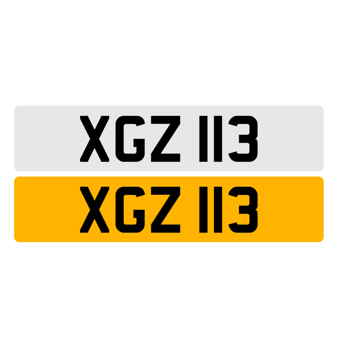 XGZ113 - 3x3 Dateless Registration Plate